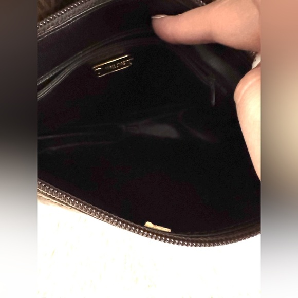 Mario Valentino Vintage Monogram Crossbody Bag – Brown Greige Leather Trim - Picture 14 of 16